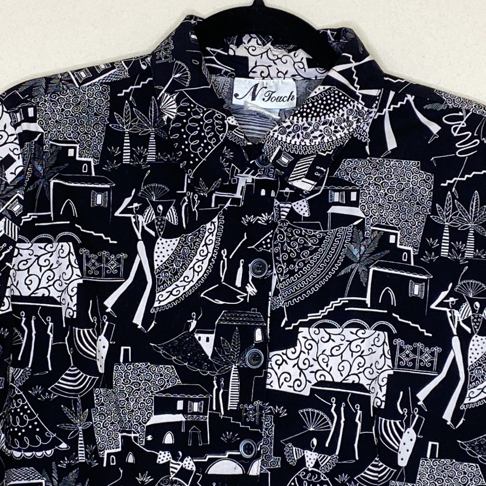 Vintage Camp Shirt by N Touch Women' Size Medium - Picture 2 of 8